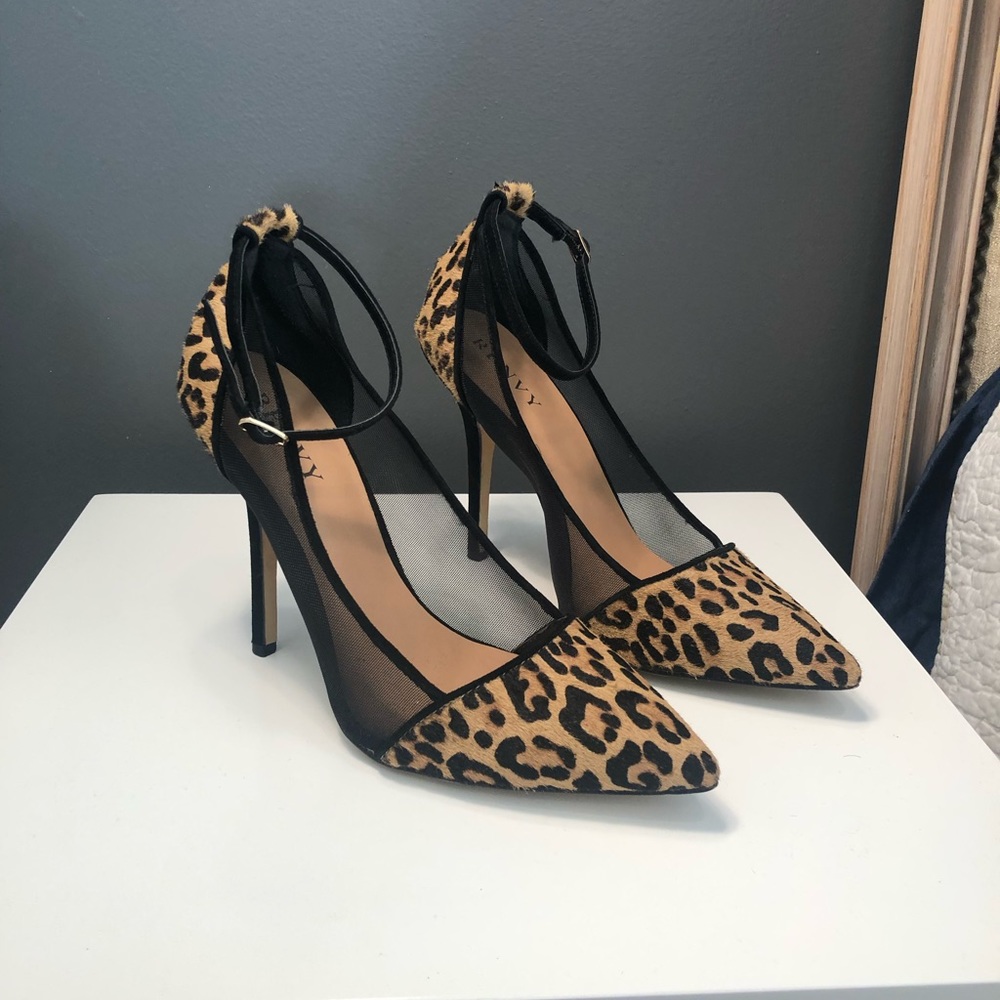 Renvy Leopard & Mesh Heels